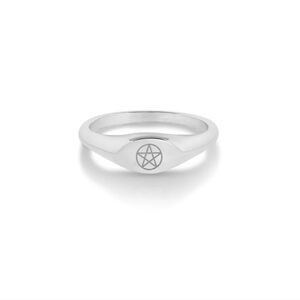 New unworn sz 7 pentacle sigil ring, sterling silver, pagan, Wiccan, witch jewel